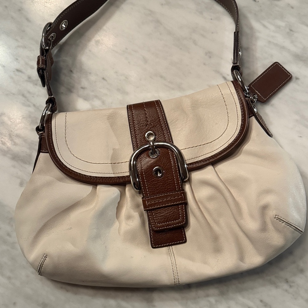 Elegant Cream and Brown Women's Bag